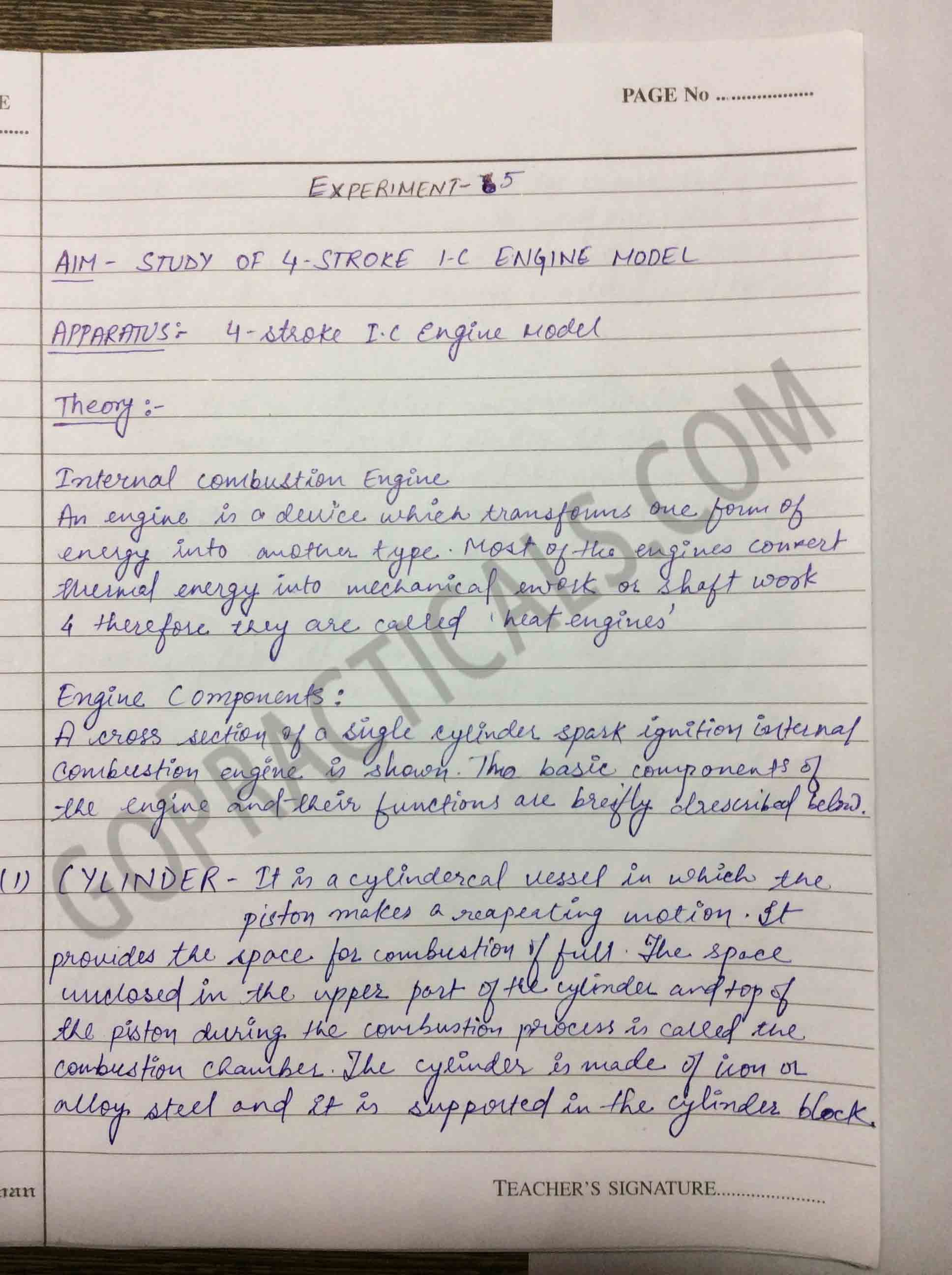 Study of four stroke engine mechanical practical-1