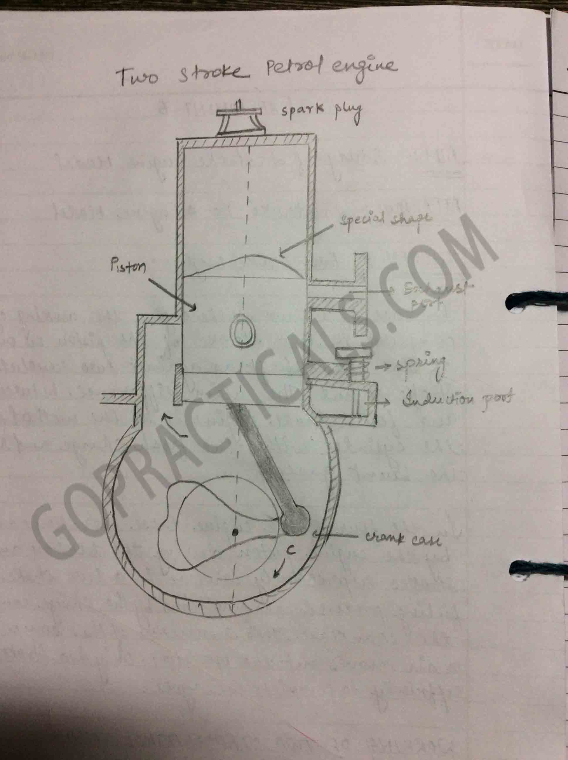 To Study 2 Stroke Engine Model Mechanical Practical