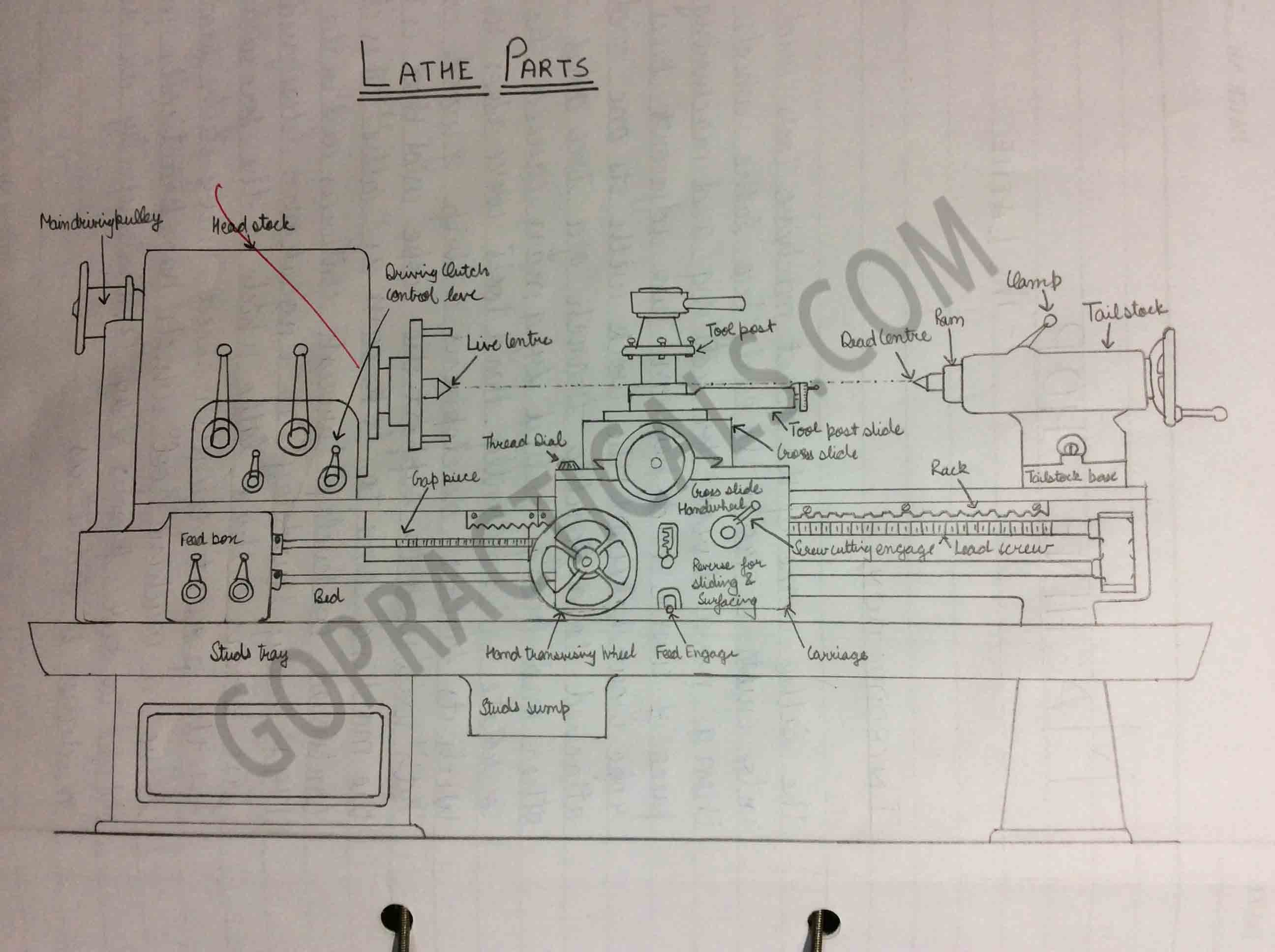 Lathe Machine Drawing Pdf